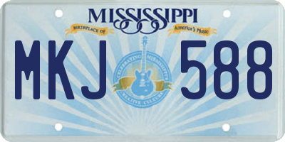 MS license plate MKJ588