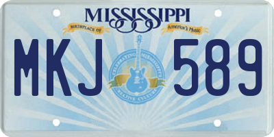 MS license plate MKJ589