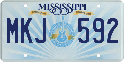 MS license plate MKJ592