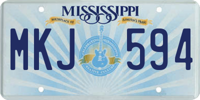 MS license plate MKJ594