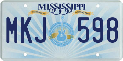 MS license plate MKJ598