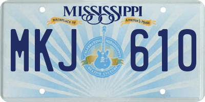 MS license plate MKJ610