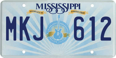 MS license plate MKJ612