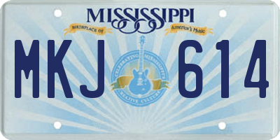 MS license plate MKJ614