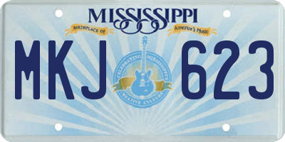 MS license plate MKJ623