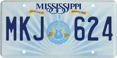 MS license plate MKJ624