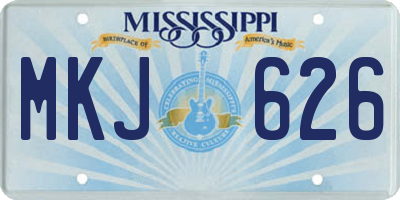 MS license plate MKJ626