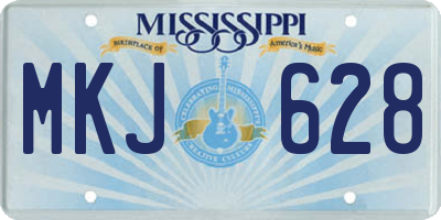 MS license plate MKJ628