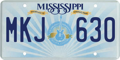 MS license plate MKJ630