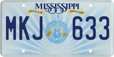 MS license plate MKJ633