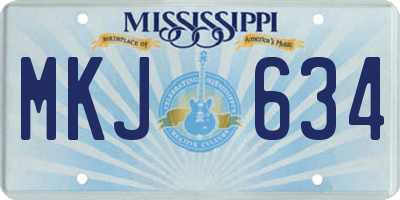 MS license plate MKJ634