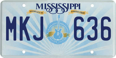 MS license plate MKJ636