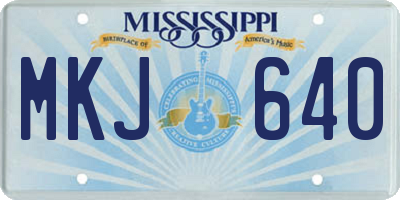 MS license plate MKJ640