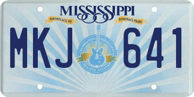 MS license plate MKJ641