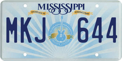 MS license plate MKJ644
