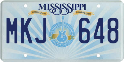 MS license plate MKJ648