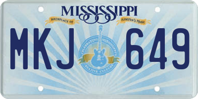 MS license plate MKJ649