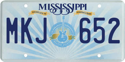 MS license plate MKJ652