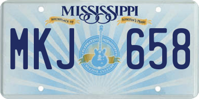 MS license plate MKJ658