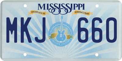 MS license plate MKJ660