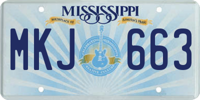 MS license plate MKJ663