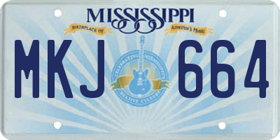 MS license plate MKJ664