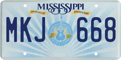 MS license plate MKJ668