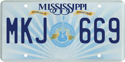 MS license plate MKJ669