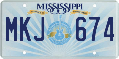 MS license plate MKJ674