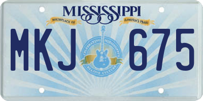 MS license plate MKJ675