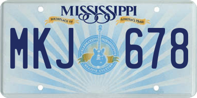 MS license plate MKJ678