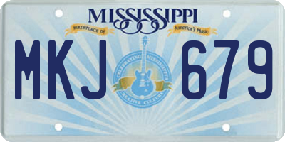 MS license plate MKJ679