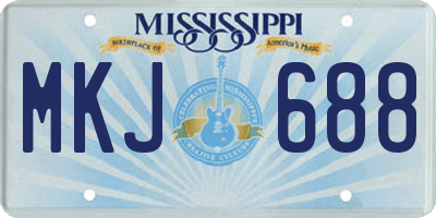MS license plate MKJ688