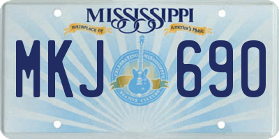 MS license plate MKJ690