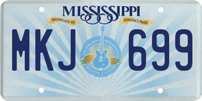 MS license plate MKJ699