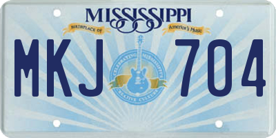 MS license plate MKJ704