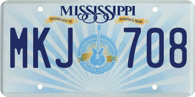 MS license plate MKJ708