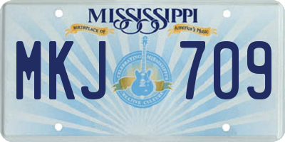 MS license plate MKJ709