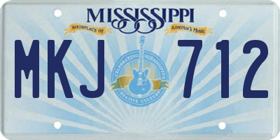 MS license plate MKJ712