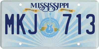 MS license plate MKJ713