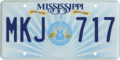 MS license plate MKJ717