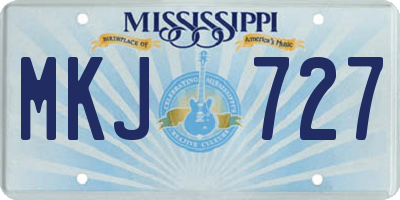 MS license plate MKJ727