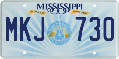 MS license plate MKJ730