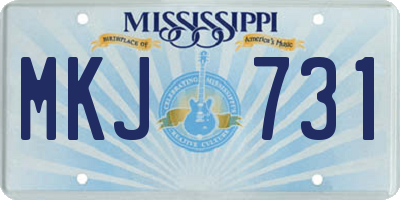 MS license plate MKJ731