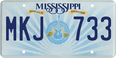 MS license plate MKJ733
