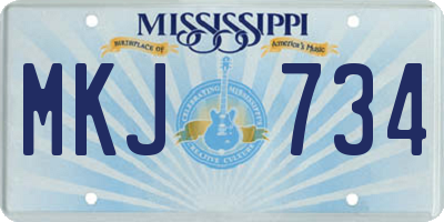 MS license plate MKJ734