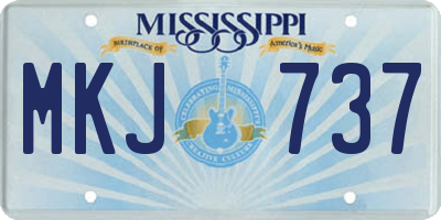MS license plate MKJ737