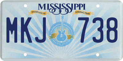 MS license plate MKJ738