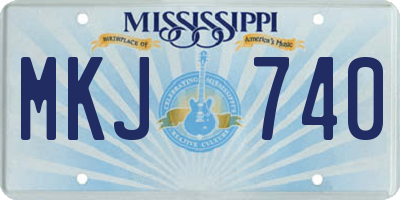 MS license plate MKJ740