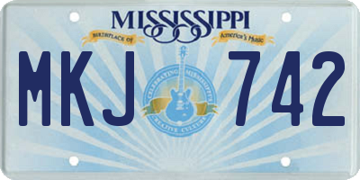 MS license plate MKJ742